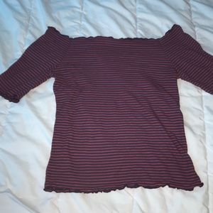 Caution to the wind off the shoulder top:)